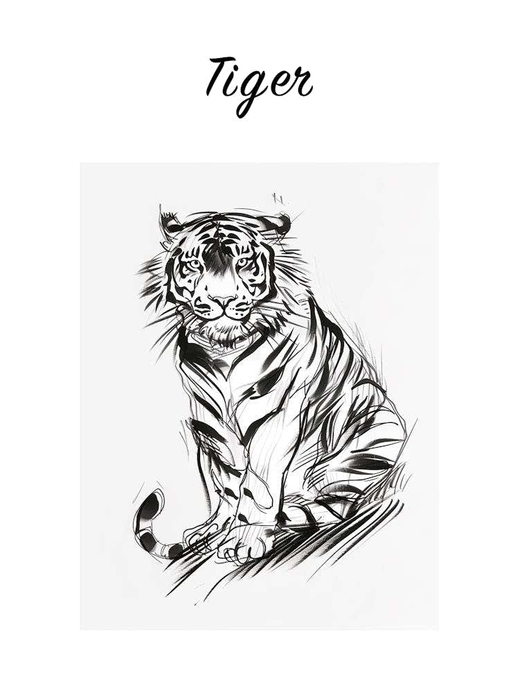 B&W Tiger Poster