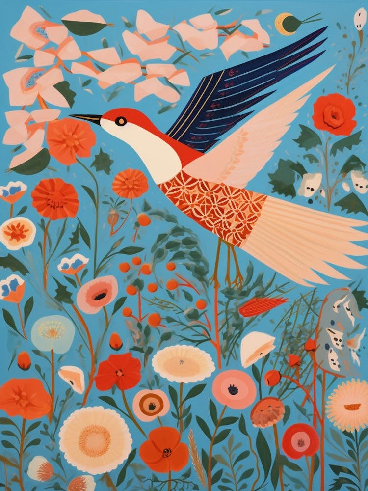 Maximalist Bird Painting Common Tern 1