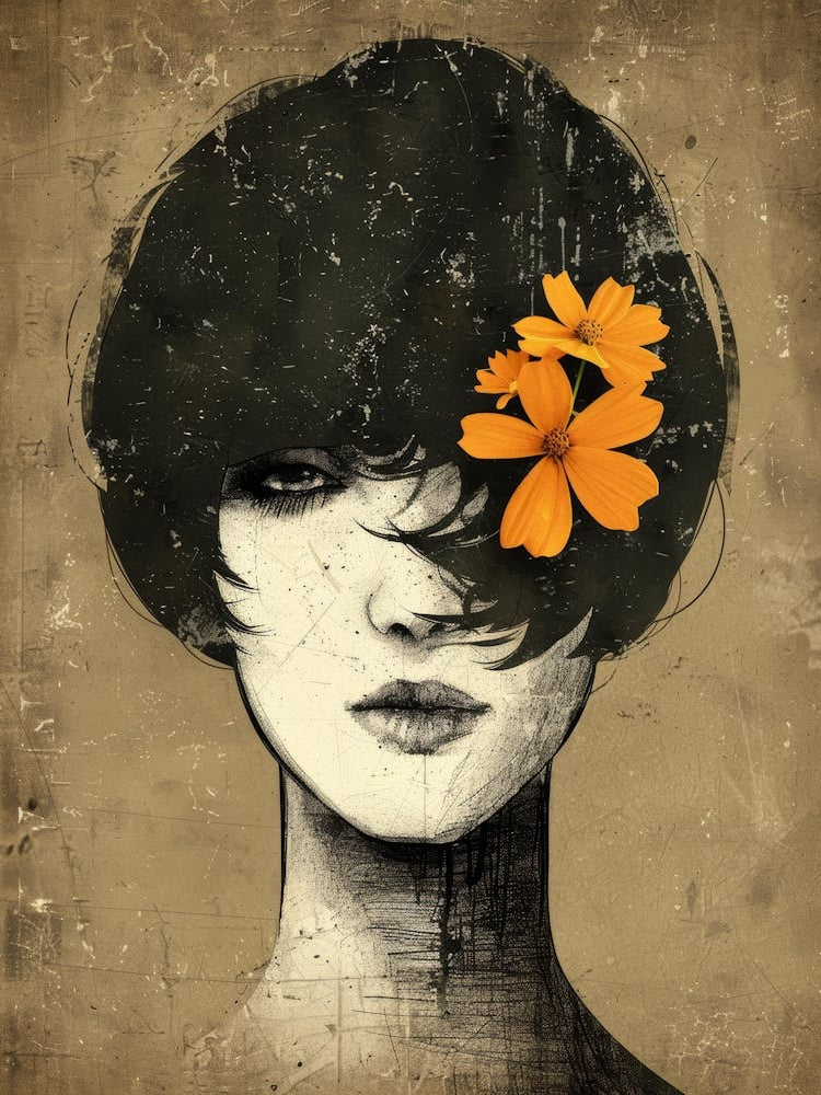 Woman With Flowers On Her Head 13