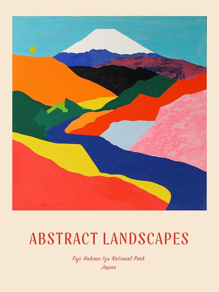 Colourful Abstract Fuji Hakone Izu National Park Japan 4 Poster