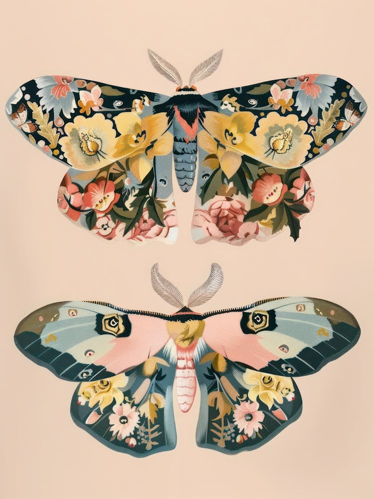 Luminous Butterflies William Morris Style 3