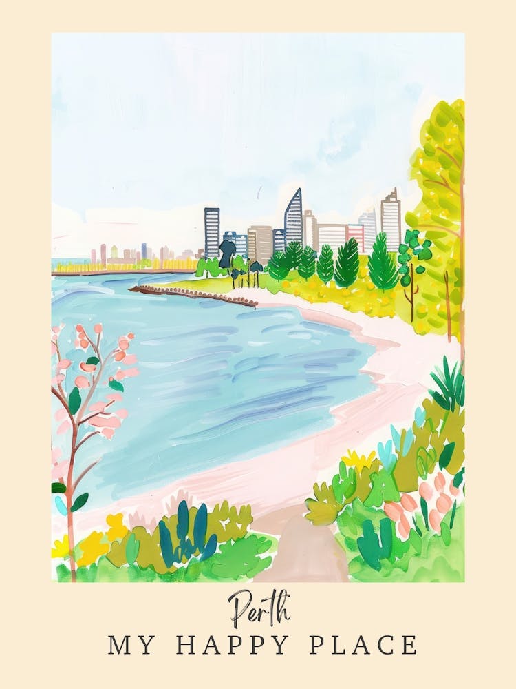 My Happy Place Perth 2 Travel Poster