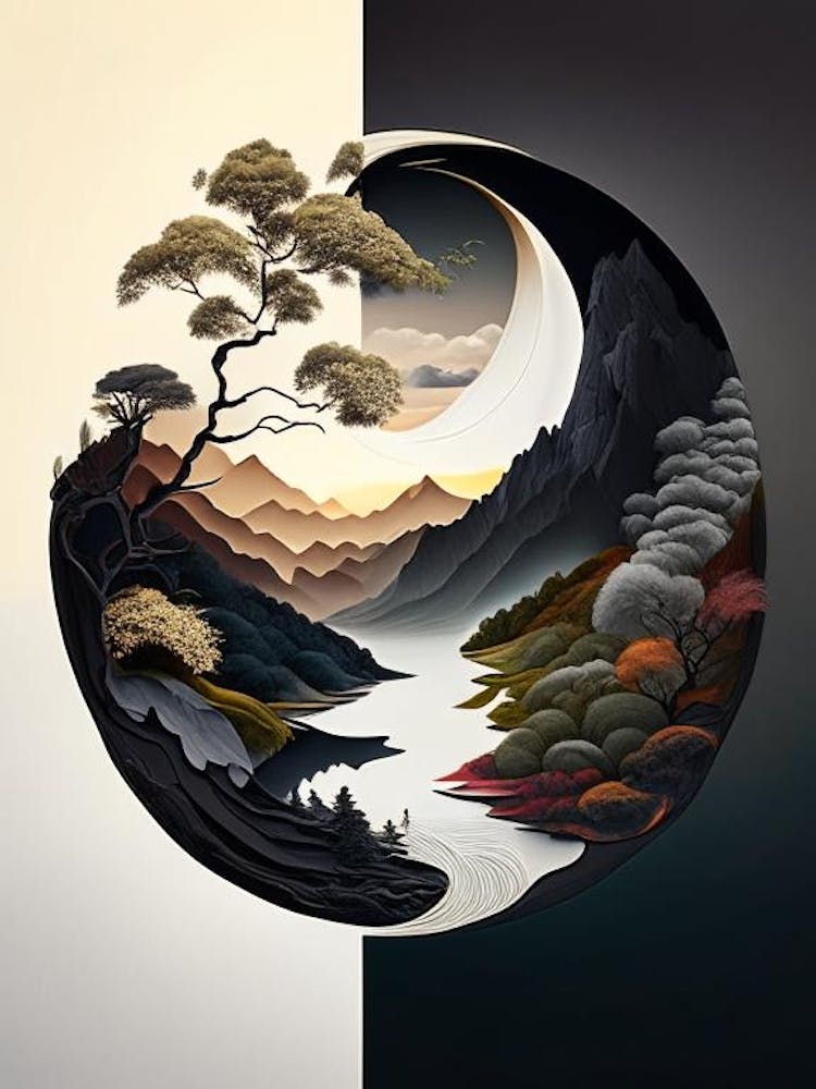 Landscapes 19, Yin and Yang Illustration