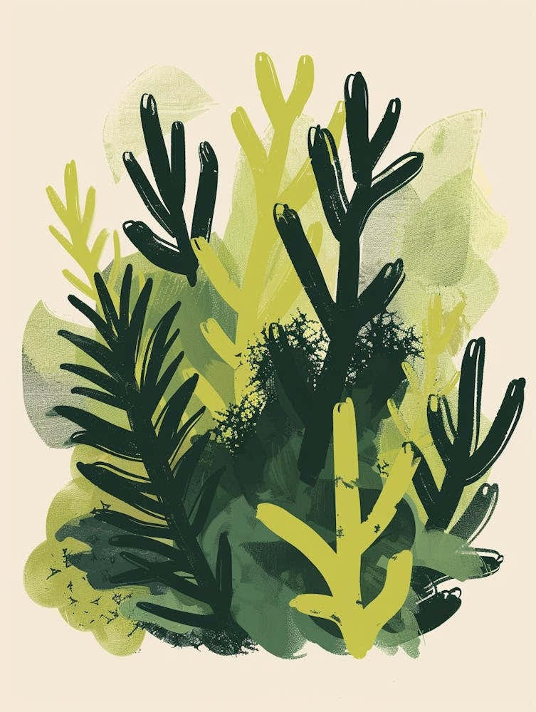 Moss Plant Minimalist Illustration 8