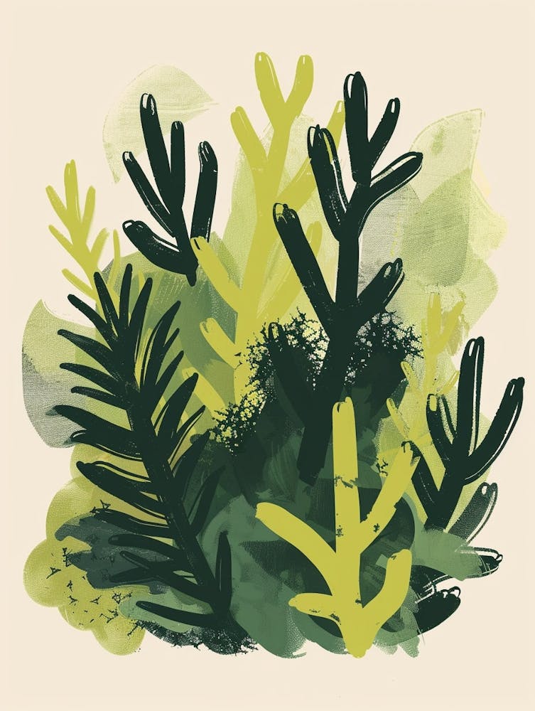 Moss Plant Minimalist Illustration 8