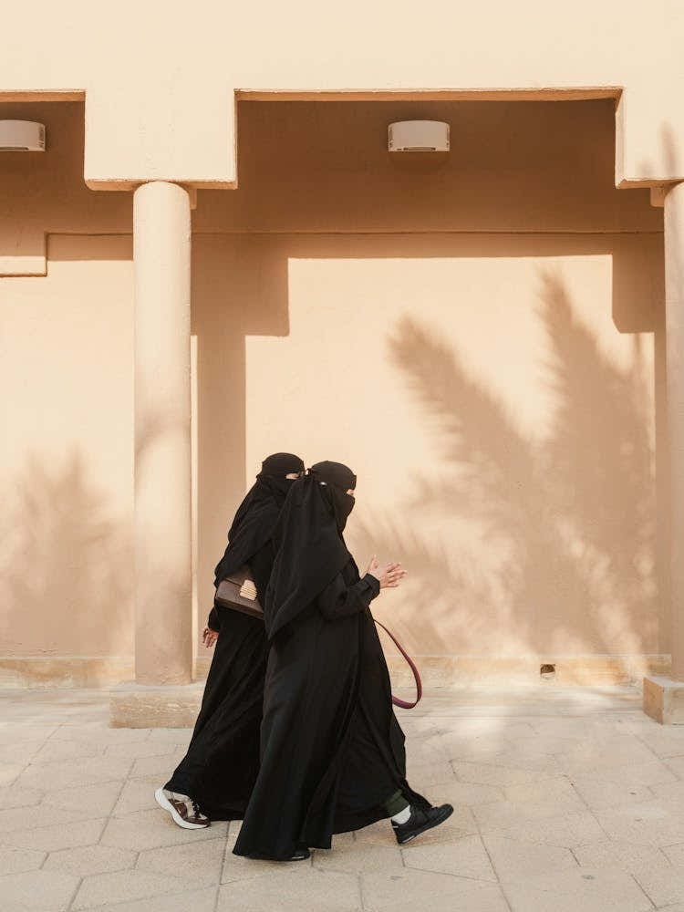 Two Muslim Women Walking