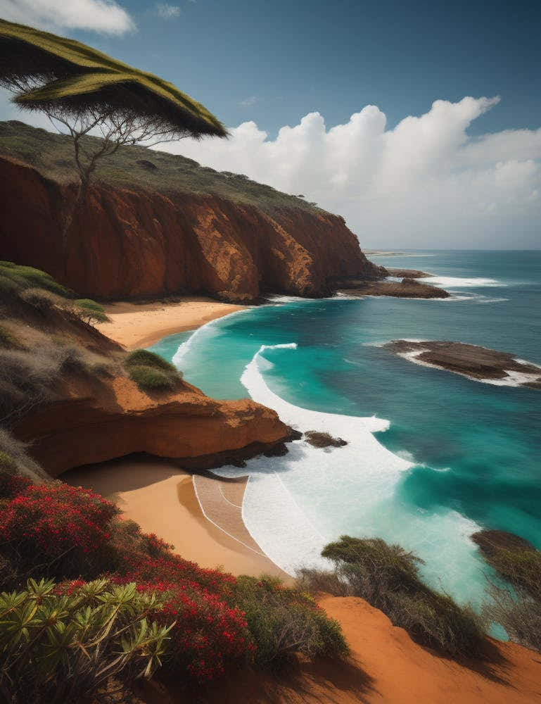 Cliffs On A Beach