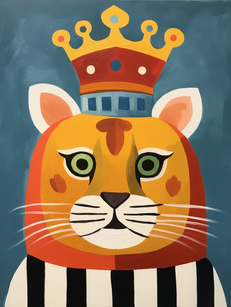 Little Siberian Tiger 1 Wearing A Crown