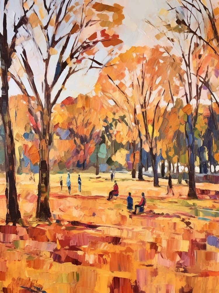 Autumn City Park Painting Hyde Park London 1