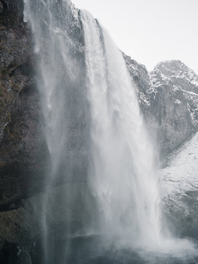 Seljalandsfoss Waterfall Iceland In Winter 2