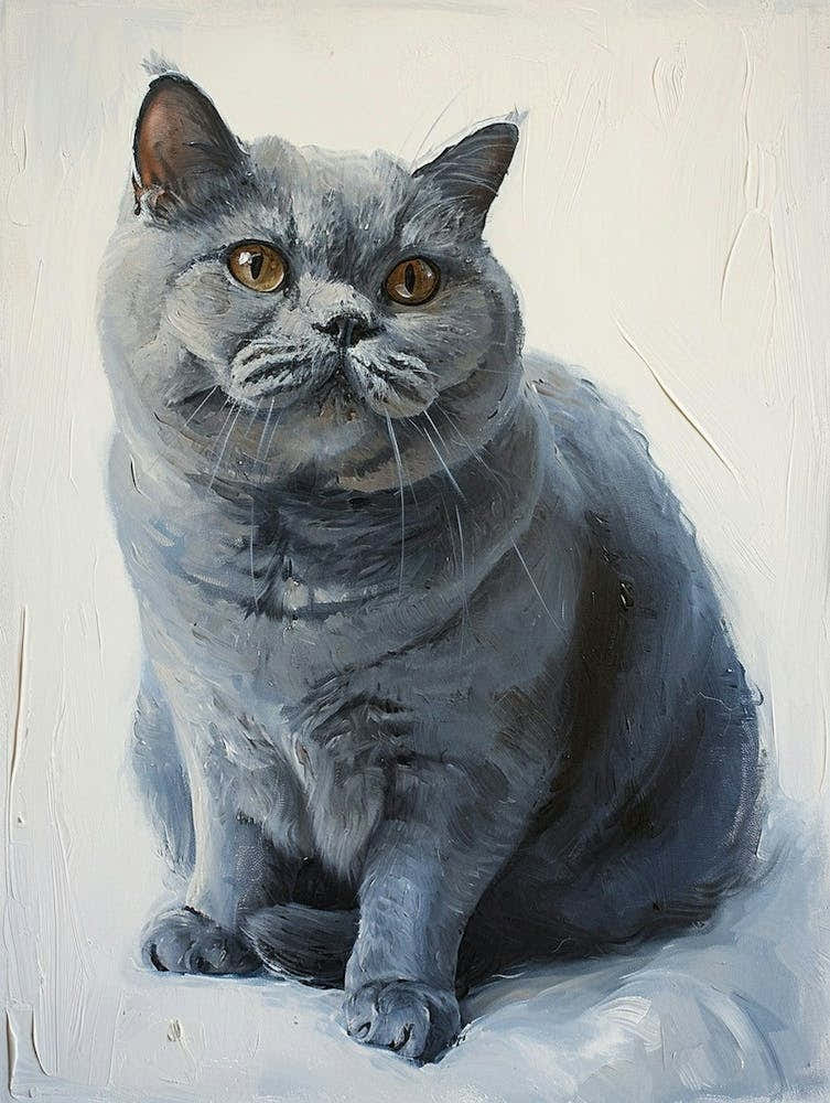 British Shorthair Cat Painting 3