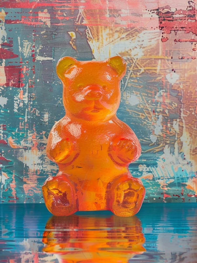 Orange Gummy Bear Jelly Retro Collage 2