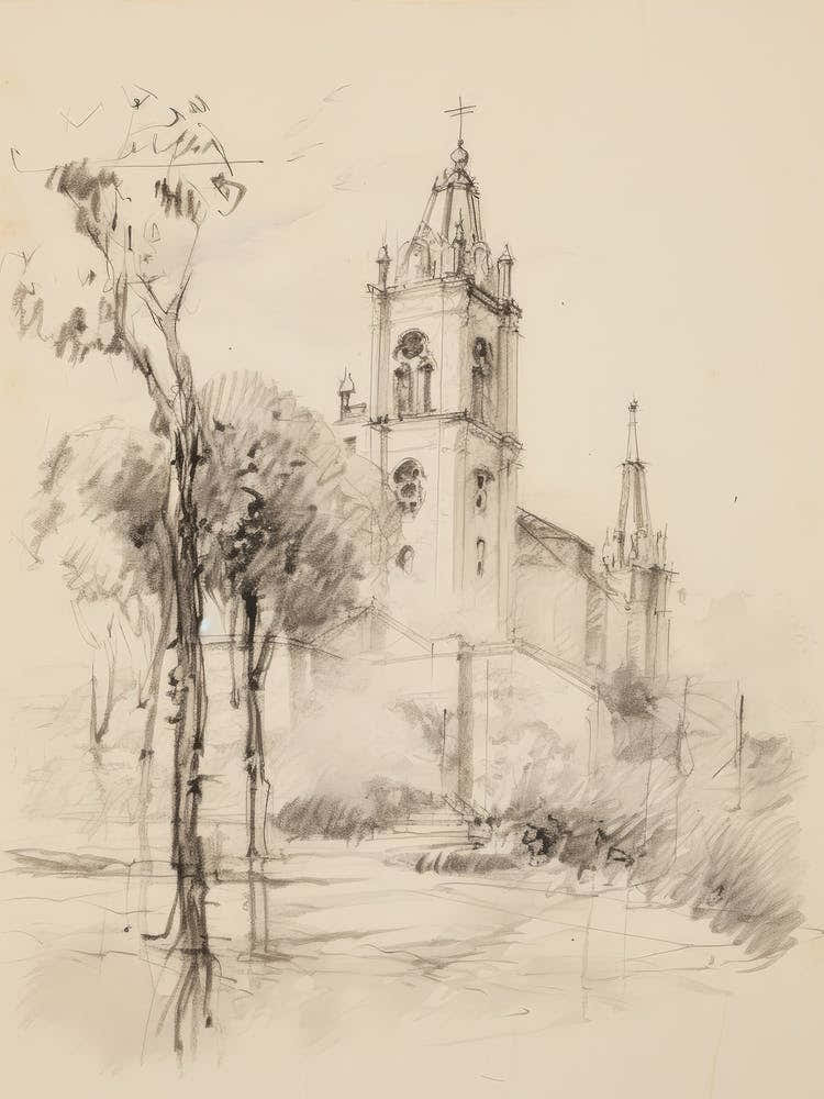 Vintage Rough Sketch Architecture