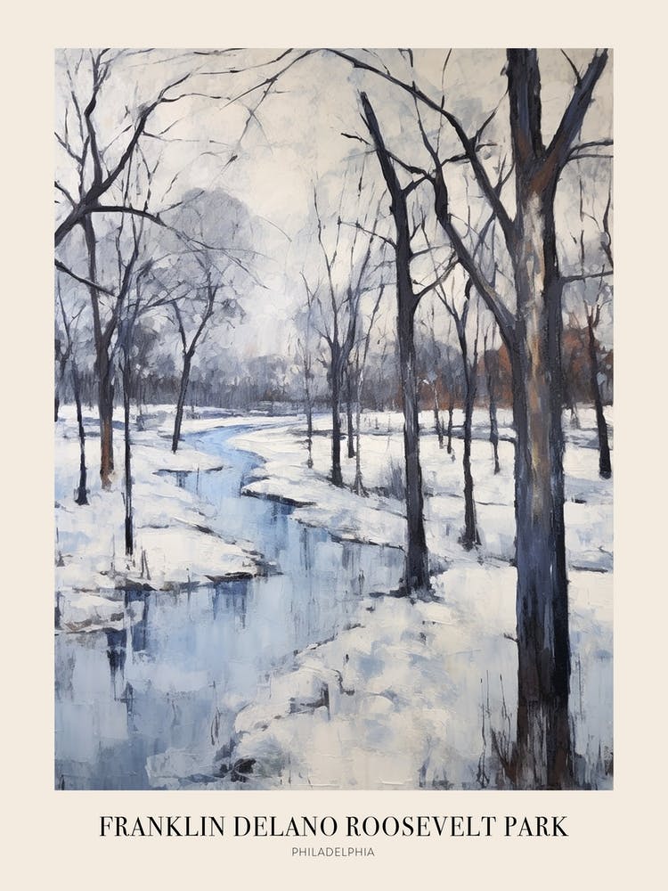 Winter City Park Poster Franklin Delano Roosevelt Park Philadelphia 2