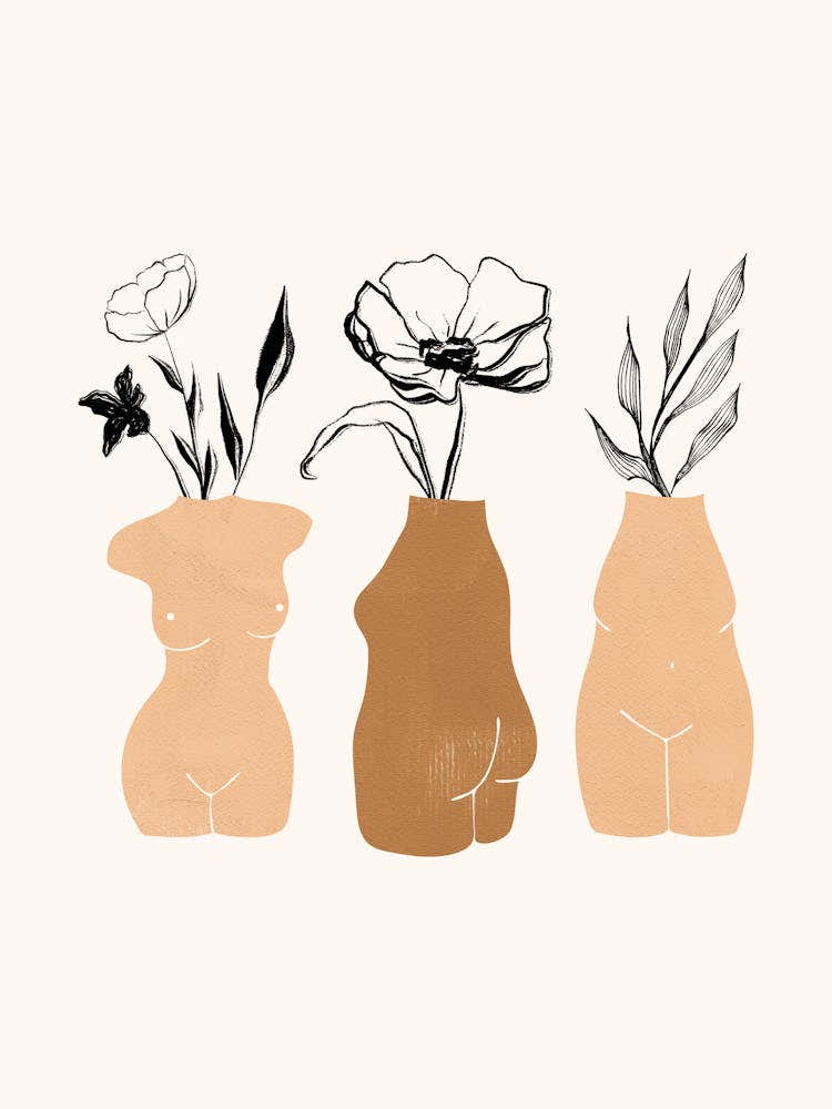 Boho Female Body Vases