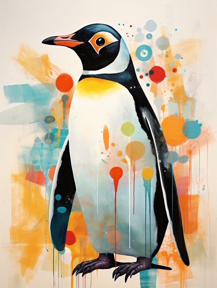 Bird Painting Collage Penguin 4