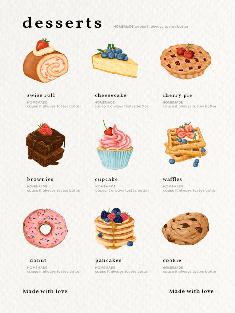 Desserts Menu