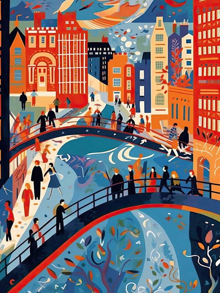 Millennium Bridge, London, England, Colourful 2