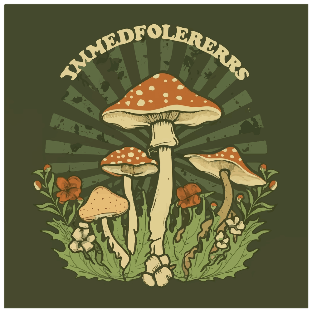Timefolders, Mushrooms and Wildflowers, Vintage Americana Style