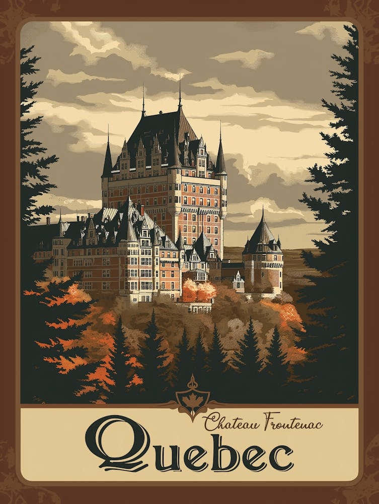 Vintage Travel Poster Of The Chateau Frontenac