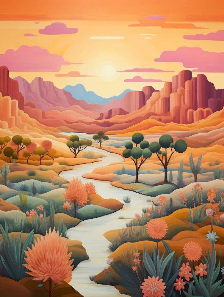 Cactus And Desert Painting 4