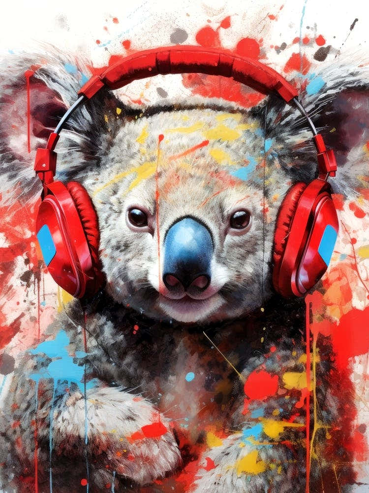 Koala With Headphones animal