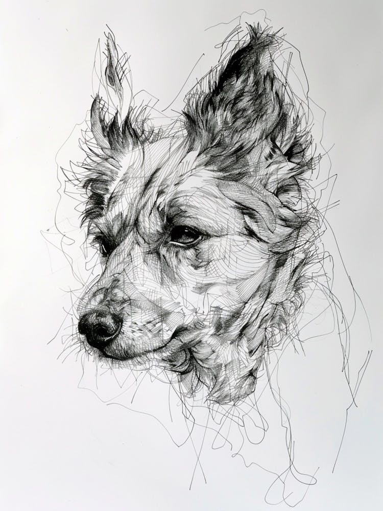 Icelandic Sheepdog Line Art 1