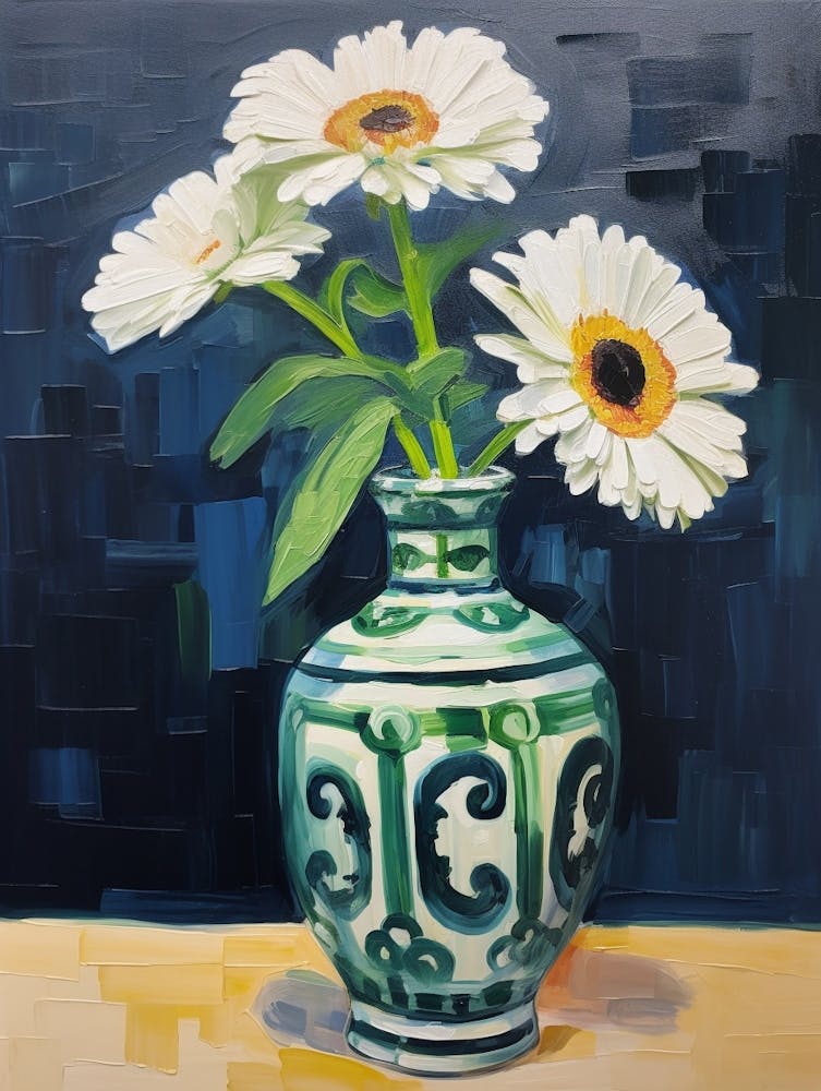 Flowers In A Vase Still Life Painting Daisy 3