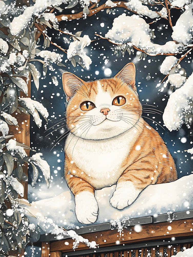 Cat In The Snow 2