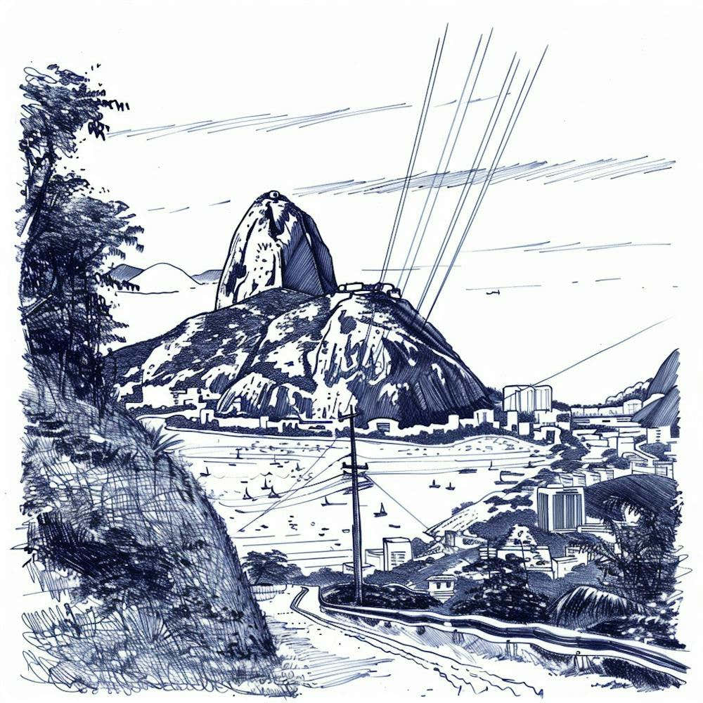 A Sugarloaf Mountain In Rio De Janeiro Hand Draw 1719996060 4