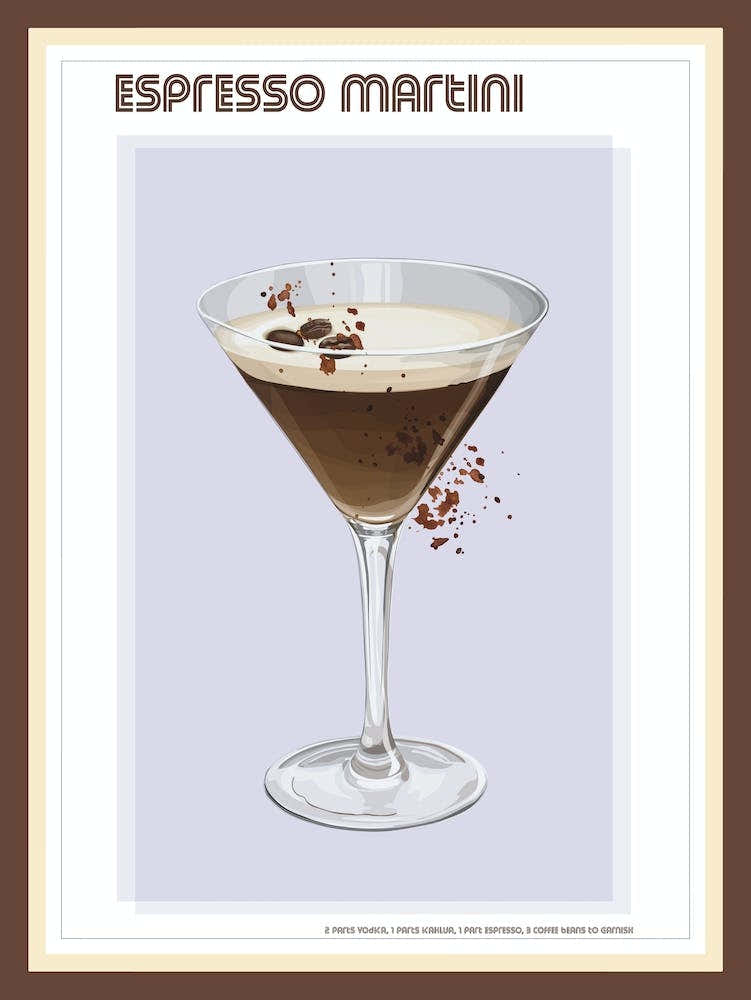 Espresso Martini Splatter Cocktail Print