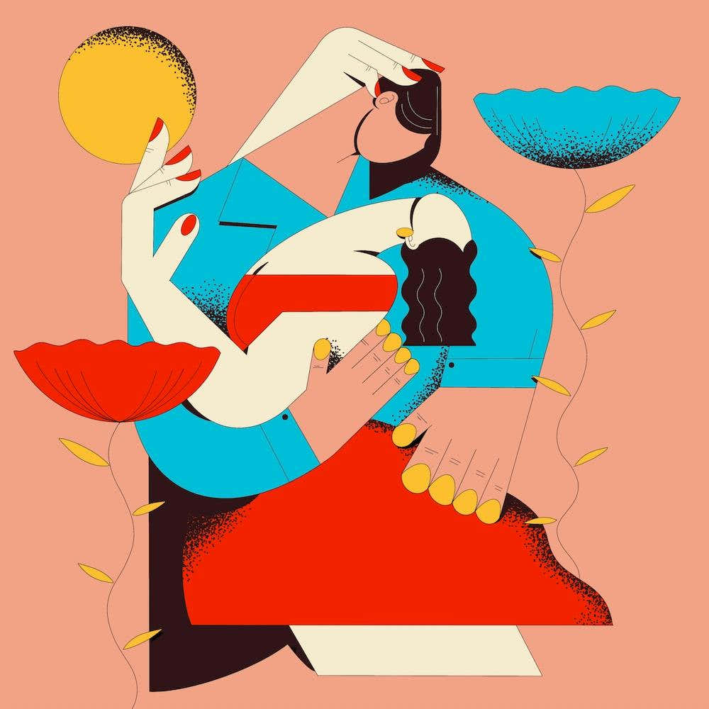 Lovers Red & Blue Square