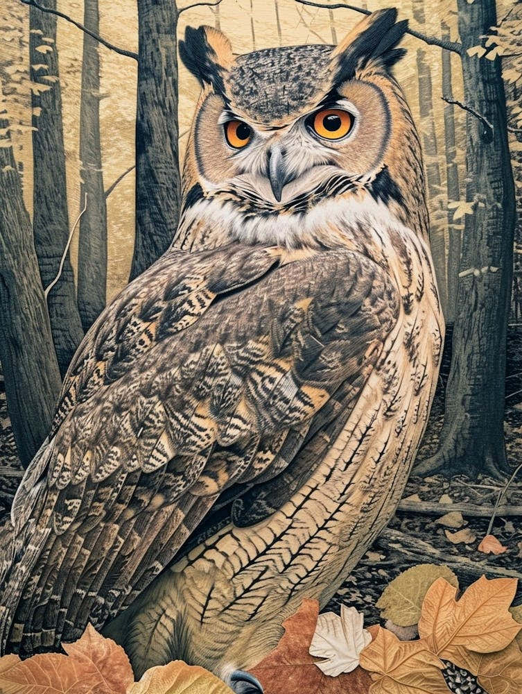 Verreauxs Eagle Owl Relief Illustration 1