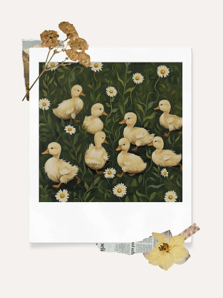 Scrapbook Ducklings Fairycore Painting 1