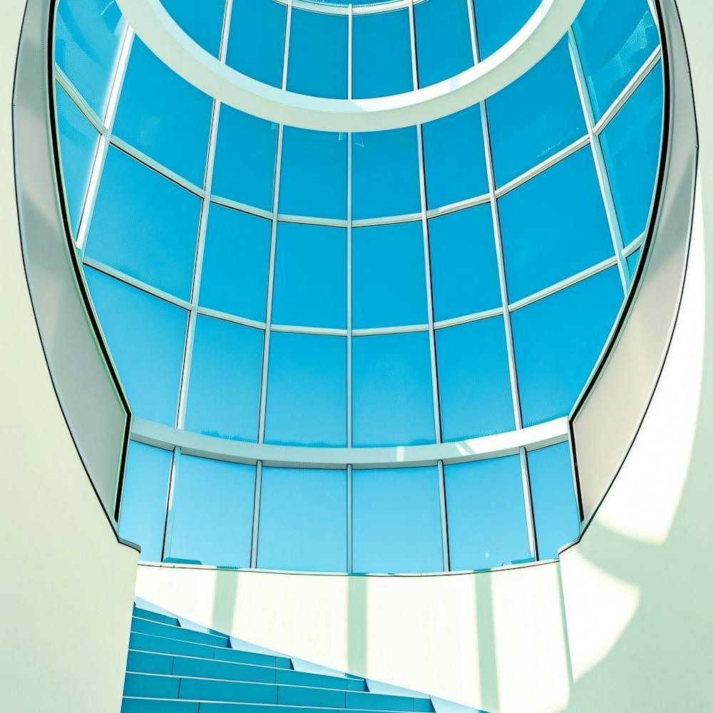 Stairwell With Blue Sky