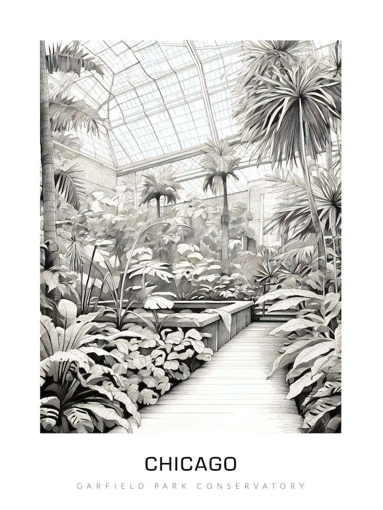 Garfield Park Conservatory, Chicago B&W Poster