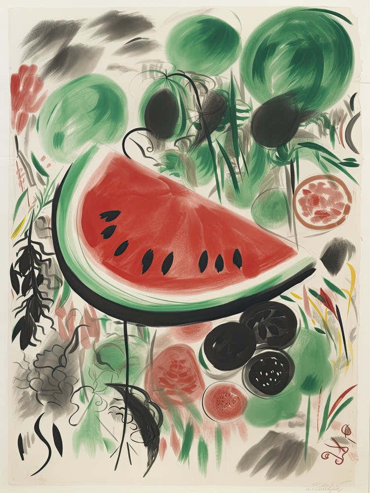 Watermelon Fruit Drawing 1