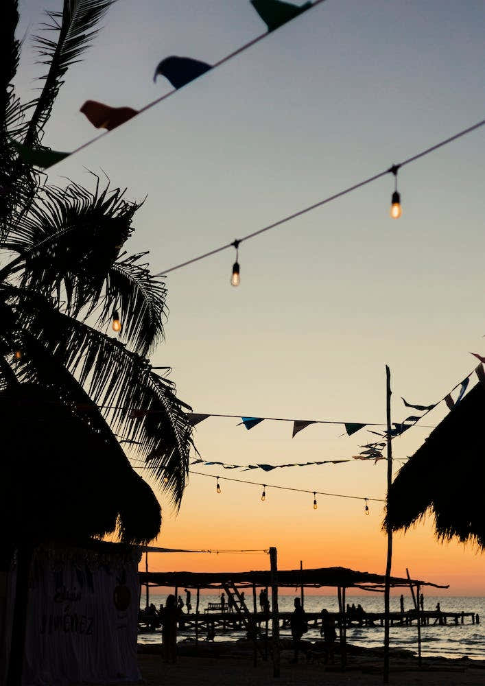 Island Party During Sunset On Holbox Island Mexico