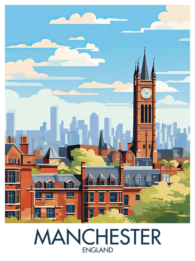 Manchester Travel Print England Gift