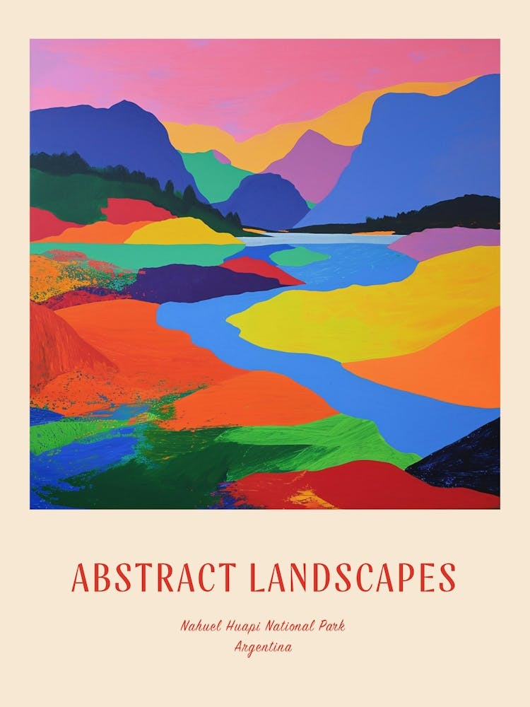 Colourful Abstract Nahuel Huapi National Park Argentina 4 Poster