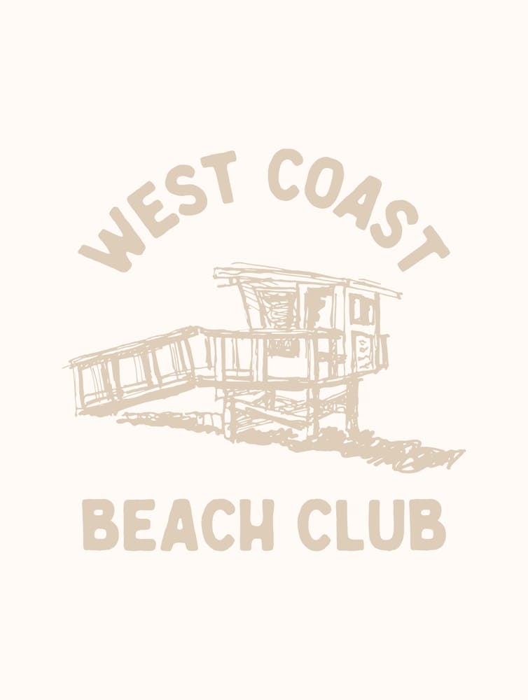 West Coast Beach Club - Illustrated - Beige
