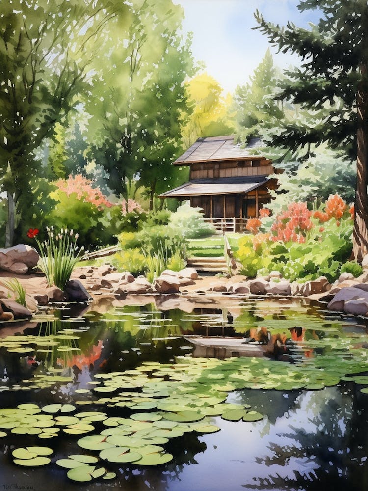 Denver Botanical Gardens Usa Watercolour 3