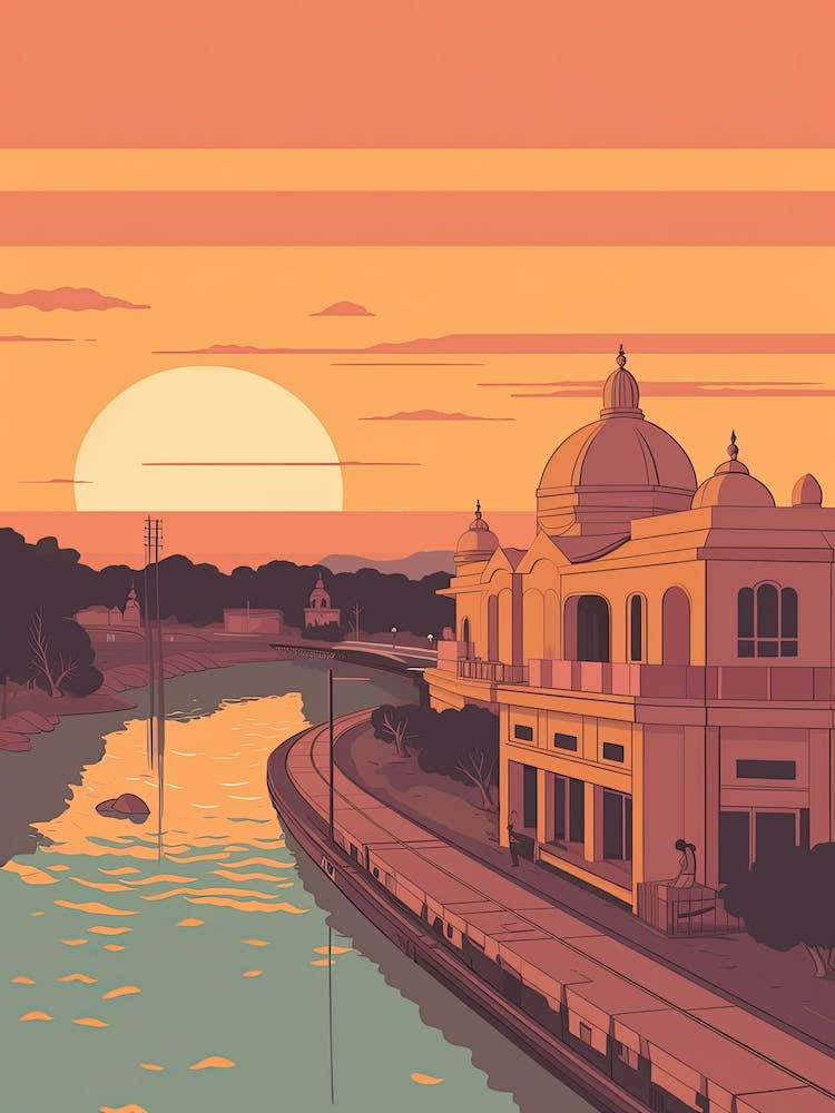 Prayagraj India  Travel Illustration 1