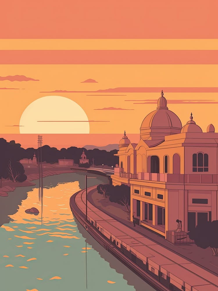 Prayagraj India  Travel Illustration 1