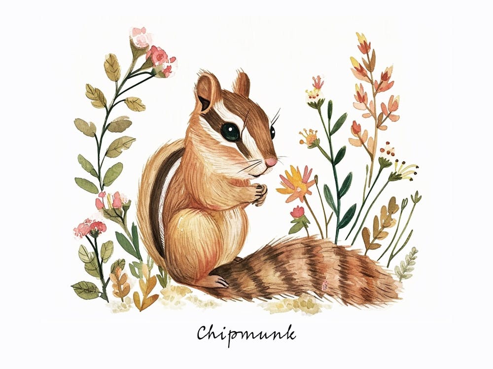 Little Floral Chipmunk 3 Poster