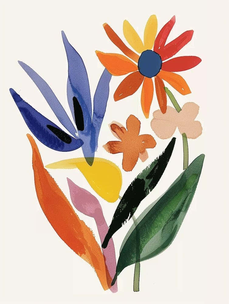 Painted Florals Bird Of Paradise 3