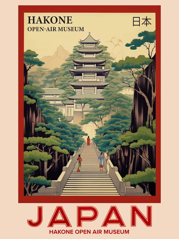 Hakone Open Air Museum, Visit Japan Vintage Travel Art 3 Poster