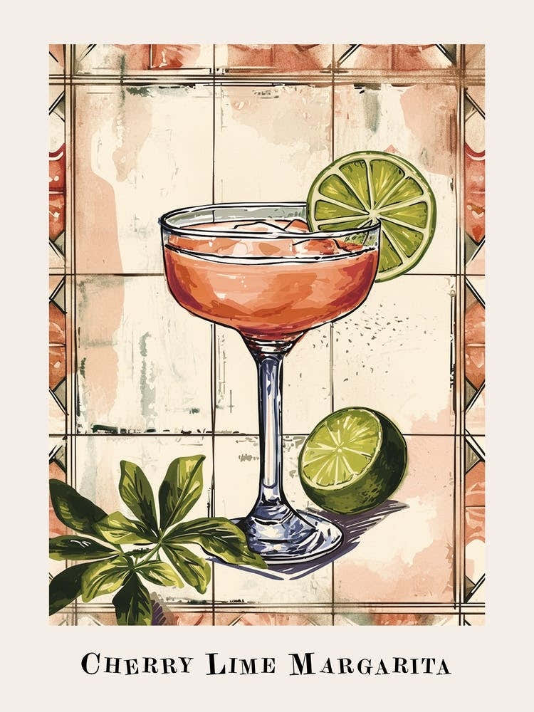 Cherry Lime Margarita Poster