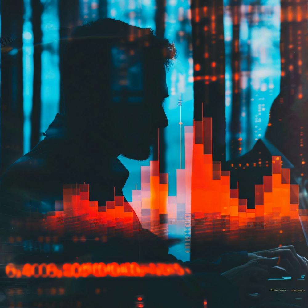 Silhouettes Of People Working At Computers