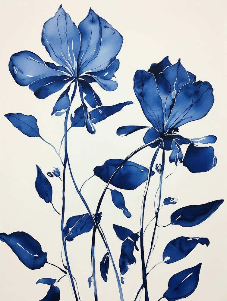 Blue Botanical Gloriosa Lily 2